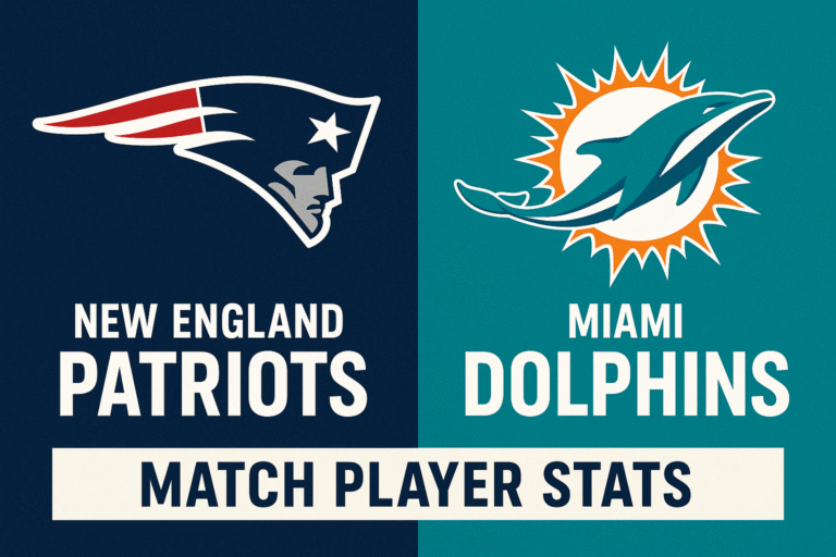 New England Patriots vs Miami Dolphins Match Player Stats