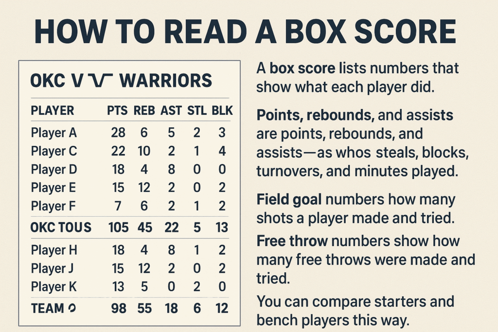 OKC Thunder vs Golden State Warriors Match Player Stats