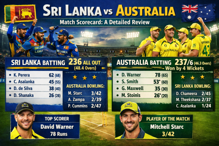 Sri Lanka National Cricket Team vs Australian Men’s Cricket Team Match Scorecard