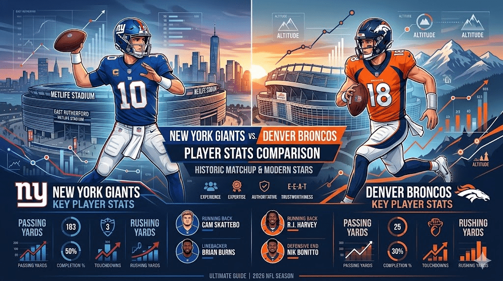 New York Giants vs. Denver Broncos Match Player Stats