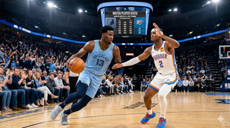 Memphis Grizzlies vs OKC Thunder Match Player Stats