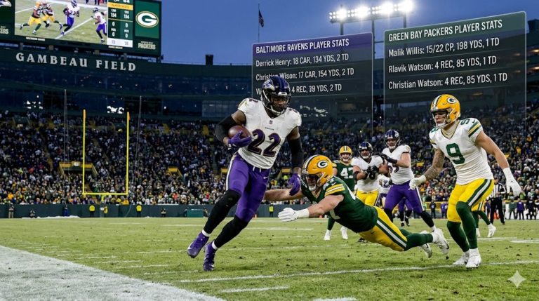 Baltimore Ravens vs Green Bay Packers Match Player Stats